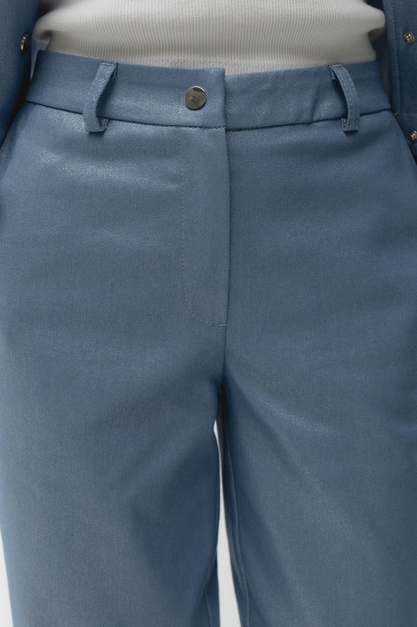 Штани котонові slouchy fit 498, джинс блискучий, 38 2419 фото
