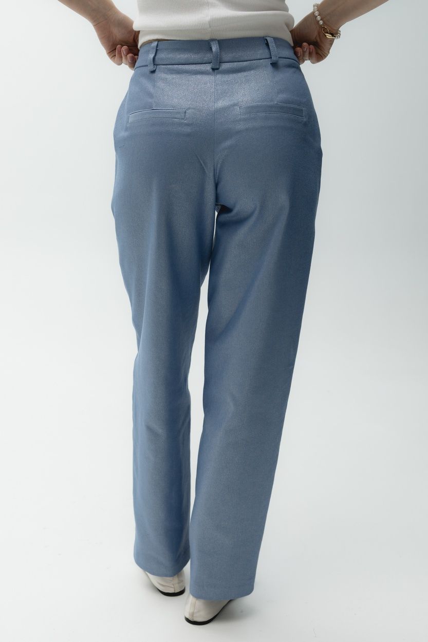 Штани котонові slouchy fit 498, джинс блискучий, 38 2419 фото