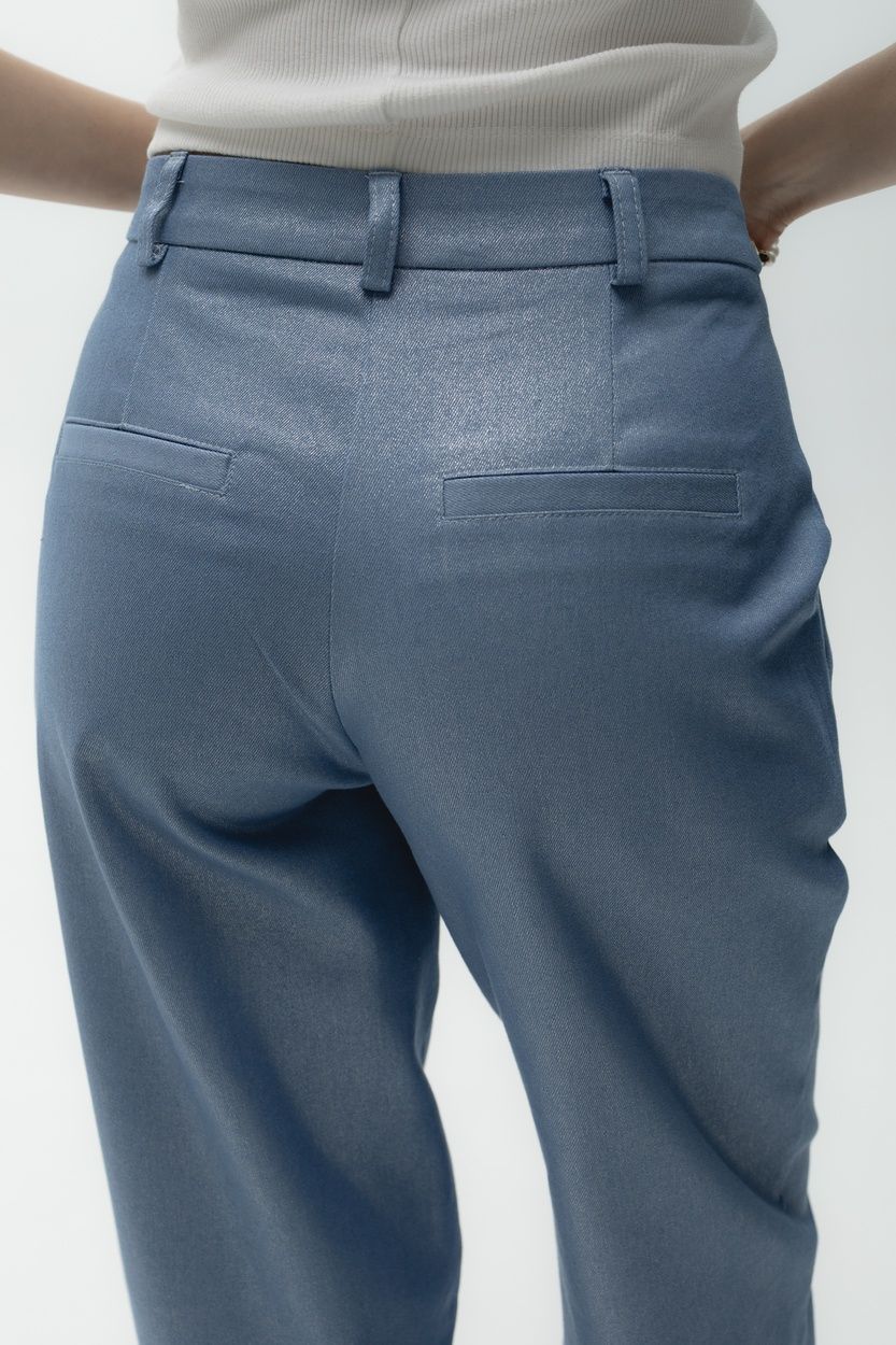 Штани котонові slouchy fit 498, джинс блискучий, 38 2419 фото