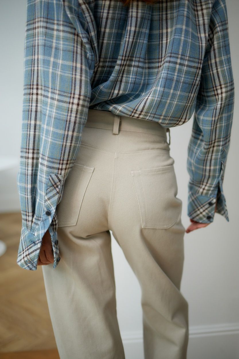 Джинси прямого крою (straight fit) (2529), 100,бежевий, 34 2529 фото
