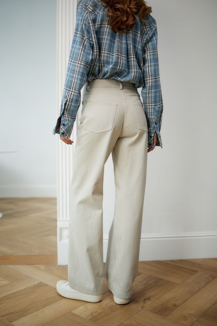 Джинси прямого крою (straight fit) (2529), 100,бежевий, 34 2529 фото